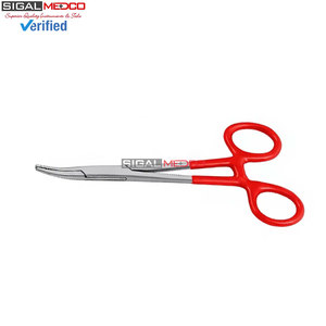 Pinzas Hemostáticas Premium Mosquito de 5 Pulgadas, Rectas y Curvas, con Mangos Recubiertos de PVC Rojo, Acero Inoxidable Quirúrgico con Bloqueo - Product Image 4