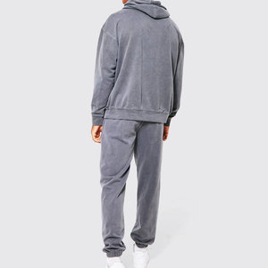 Chándal Gris con Capucha para Hombre, de Color Sólido, Informal, para Otoño, Transpirable, de Corte Holgado, con Bolsillos Laterales - Product Image 2