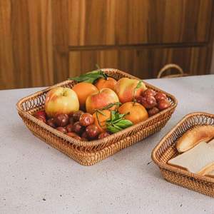 Bandeja de Servicio de Comida de Ratán, Bandeja Decorativa de Mimbre Natural, Tamaño y Color Personalizados para el Hogar y Hostelería, Venta al por Mayor - Product Image 2