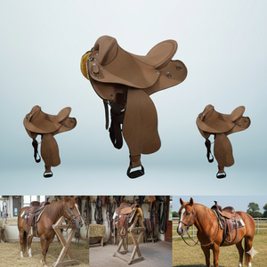 High Quality Western Ranch <b>Cutter</b> Saddle with Deep Seat Low Horn Heavy-Duty Skirt Quality Leather for Cattle Work Plastic <b>Tree</b> - Product Image 3