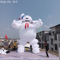 Modèle publicitaire gonflable Marshmallow Man Ghostbusters avec LED pour événements festifs, décorations d'Halloween de 8 m, en tissu Oxford, avec souffleur