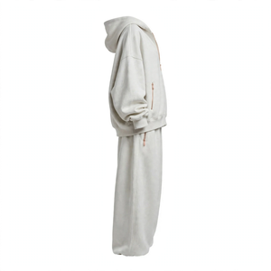 Ensemble de survêtement pour femme, haut à col rond et pantalon, en polaire antibactérien, manches longues, décontracté, hiver, deux pièces - Product Image 3