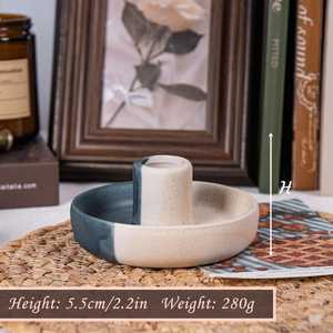 Trendiness Round Ceramic <b>Candle</b> Stick Stand For Tabletop In Home Decor Restaurant and Religious Rituals By UO INDIA - Product Image 4