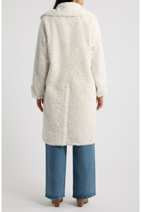 Abrigo Largo de Piel Sintética para Mujer, Cuello Vuelto, Cierre de Botón, Chaqueta Cálida para Invierno - Product Image 4