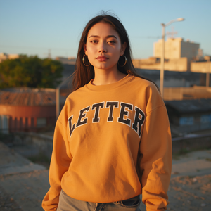 Sweat-shirt décontracté à manches longues en coton et polyester pour femme, imprimé lettres, doux et confortable - Product Image 4