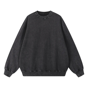 Custom <b>Men</b> Women Acid Wash Sweatshirt Oversized Vintage Crewneck Streetwear OEM ODM Bulk Manufacturer - Product Image 5