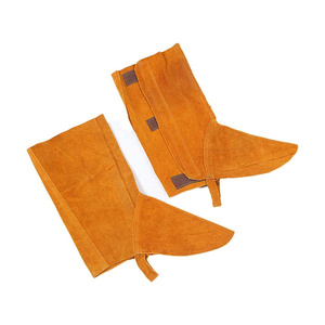 Cowhide Split Leather Heavy Duty Welding Shoe Cover Abrasion Resistant Firefighting Construction Gaiter Safety Clothing - Product Image 1