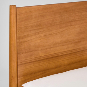 เตียงไม้จริงสไตล์โมเดิร์นกลางศตวรรษ ขาเรียว ขนาดคิงไซส์และควีนไซส์ - Product Image 5