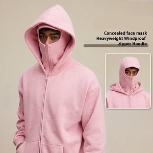 Sudadera con capucha completa con cremallera y paneles en contraste para hombre, estilo urbano moderno, informal, de invierno - Product Image 6