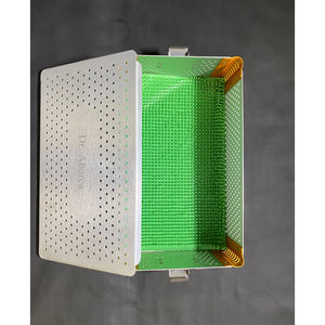 Caja de esterilización para instrumentos quirúrgicos de acero inoxidable con tapete de silicona para autoclave, estuche para instrumentos médicos - Product Image 3