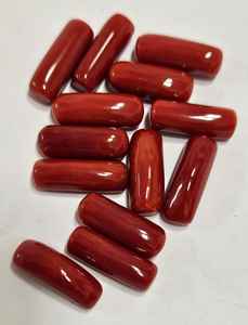 Coral Rojo Natural Italiano en Forma de Cápsula, Gema de Alta Calidad, Gema Suelta para Joyería - Product Image 1