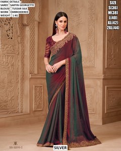 Noor Elegance Winter Party Traditional Wrinkle Free <b>Saree</b> - Product Image 6