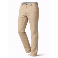 Celana Chino Pria Warna Khaki Polos, Model Lurus Kasual, Ujung Kaki Berlipat, Bagian Depan Rata, Celana Panjang, Celana Bernapas, Produsen Celana.