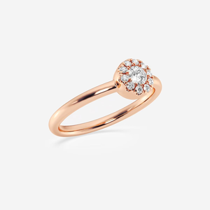 Elegante Anillo de Diamantes Cultivados en Laboratorio con Halo de 1/4 de Quilate de Peso Total, con Detalles de Micropavé, Joyería Minimalista de Moda para Mujer - Product Image 4