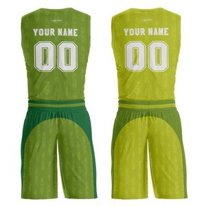 Teamname Basketball Uniform Sublimated Sleeveless Jersey and <b>Shorts</b> Set Moisture Wicking Athletic Fit Adult Unisex Green - Product Image 2