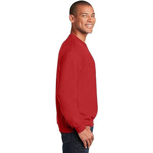 Sweat-shirt en molleton rouge à col rond pour homme, coupe classique, pull décontracté, couleur unie, tricoté, manches longues - Product Image 3