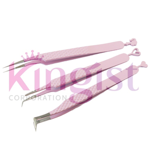 Ensemble de pinces à cils de qualité supérieure avec logo personnalisé, marque privée, en acier inoxydable, outil de beauté pour l'extension des cils - Product Image 5