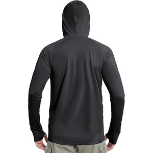 Nouvelle Arrivée 2026 – Chemise de Pêche OEM Noire à Manches Longues et Capuche pour Homme, Protection Solaire UPF 50, Anti-UV, Pull Uni avec Masque Facial - Product Image 3