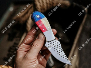 Cuchillo de herrador de caballos hecho a mano, afilado como una navaja, cuchillo EDC Skinner de hoja fija, cuchillo táctico multiusos para caza al aire libre, mango de madera Pakka - Product Image 3