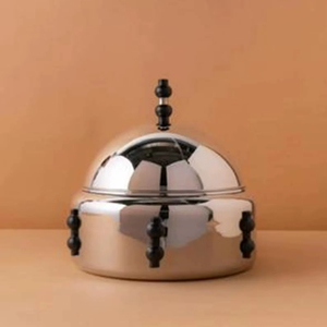 Classic Silver Finished Casserole with Black Lid Perfect for Hot Food Serving <b>Dining</b> <b>Table</b> Display and Guest Entertaining Use - Product Image 6