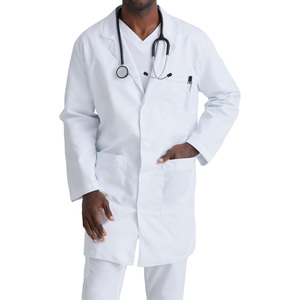 Bata de laboratorio profesional para hombre, de color liso y en varios tamaños, de algodón, para uso médico, para doctor, para laboratorio, en venta. - Product Image 1