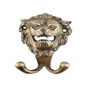 Support mural double crochet en laiton et zinc style ferme rétro pour salle de bain ou décoration de chevet - Product Image 1