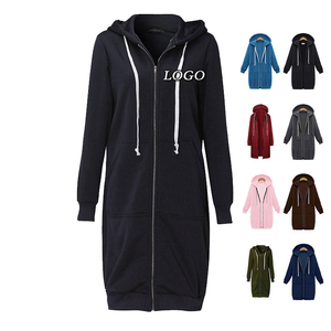 Sudaderas y vestidos con capucha para mujer, casuales, largos, con cremallera, talla grande, ropa exterior de moda, talla real, gran oferta, vestido largo - Product Image 5