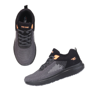 Chaussures de course noires en graphite pour hommes, baskets athlétiques basses à lacets, respirantes, confortables et amorties - Product Image 6