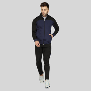 Survêtement de sport pour homme en velours premium, extensible dans les quatre sens, coupe ajustée, couleur unie, confortable, pour l'automne, le jogging et la course à pied - Product Image 4