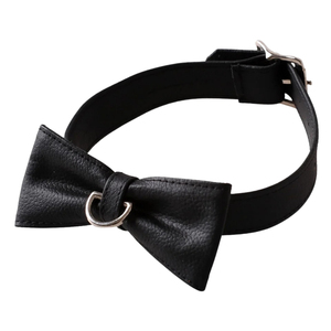 Collier ras du cou en cuir PU pour femme avec nœud couronne et chaîne à maillons, style mignon, accessoire de fête - Product Image 2
