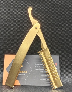 Cuchilla de Afeitar Profesional de Alta Calidad para Barbería, Directo de Fábrica, Cabezal Dorado Plegable, Hoja Única Importada - Product Image 4