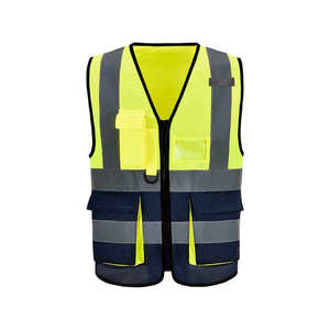 OEM Wholesale Custom logo High-quality Unisex Cotton DTF Printed Nontoxic Reflective Safety Vest Autumn Casual <b>Jacket</b> Hi Viz - Product Image 3