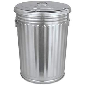 Poubelle en métal de qualité supérieure, écologique, en acier galvanisé, avec couvercle et poignées, pour la gestion des déchets, utilisation intérieure/extérieure - Product Image 1