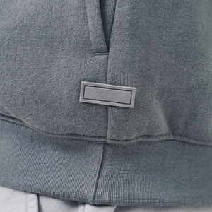 Sudadera de forro polar para hombre, oversize, con media cremallera, cuello alto, color liso, estilo casual para otoño, ajuste regular, jersey de punto - Product Image 6