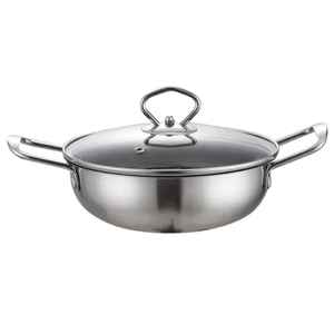 Olla de aluminio antiadherente con tapa de vidrio y mango de madera, olla para cocinar compatible con inducción, olla para sopa. - Product Image 6