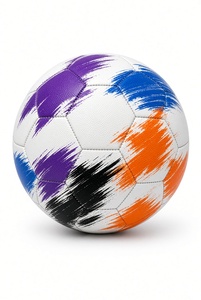 ลูกฟุตบอลขนาด 5 สีขาว ลายสีม่วง น้ำเงิน ส้ม ดำ ทนทาน เหมาะสำหรับฝึกซ้อม - Product Image 5