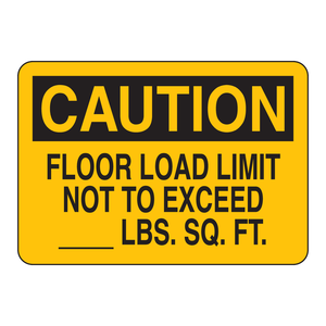 Panneau de signalisation de limite de charge au sol 7 x 10 pouces en PVC/PC pour sites industriels - Product Image 3