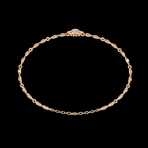 Pulsera de oro rosa con bisel y diamantes de laboratorio, diseño de disco graduado de 14K, magnífica pulsera de varios niveles con diamantes cultivados en laboratorio. - Product Image 1