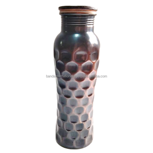 Pure <b>Copper</b> Hammered <b>Bottle</b> With Polish Finished Indian Hand Made Health Benefits <b>Copper</b> <b>Bottle</b> Metal <b>Drinking</b> Water <b>Bottle</b> - Product Image 4