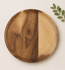 Platos Base Redondos de Madera de Acacia de Lujo al por Mayor, Hechos a Mano, Ecológicos, para Bodas, Eventos y Restaurantes - Product Image 1