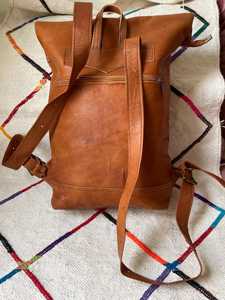 High End Leather <b>Roll</b> Top <b>Backpack</b> Genuine Cowhide Travel Rucksack Mens Laptop Bag Bespoke Luxury Order LTBP-0131 - Product Image 2