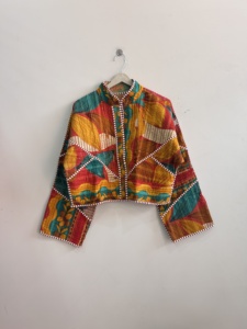 Reversible Kantha Vintage <b>Jacket</b> Handmade Boho <b>Jacket</b> Indian Trendy <b>Patchwork</b> <b>Jacket</b> - Product Image 3