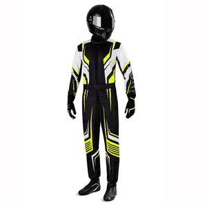 Combinaison de course moto pour homme à manches longues, noir, blanc, jaune, impression par sublimation, respirante, pour toutes les saisons - Product Image 1