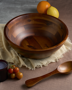 Bol à salade en bois d'acacia de luxe, grand format, fait main, écologique, tendance 2026, pour légumes et fruits - Product Image 3