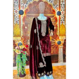 Robe de soirée de créateur avec un magnifique haut-bas et un dupatta - Product Image 5