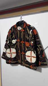 เสื้อแจ็คเก็ตแขนยาวทรงหลวมปักลายวินเทจพร้อมลายดอกไม้ คอตั้ง ผ้าฝ้ายใยไผ่ ใส่ได้ทุกฤดูกาล ชุดลำลอง - Product Image 1