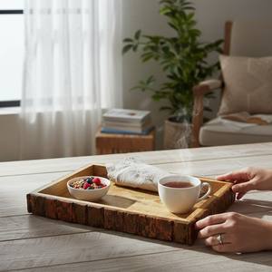 Plateau en bois de qualité supérieure, best-seller, écologique, durable, fait à la main, décoration de cuisine et de maison, cadeau, fournisseur en gros - Product Image 1