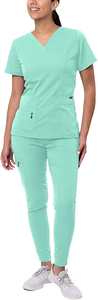 Unisex Soft Woven Rayon <b>Scrubs</b> Hospital-Grade Breathable for <b>Scrubs</b> Set Elasticity Custom Logo Plus Size Workwear Doctors - Product Image 2