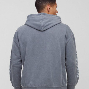 Sweat à capuche d'hiver personnalisé pour homme, 100% coton molletonné, impression en relief, broderie thermique, couleur unie, couleur personnalisée, respirant, grande taille, haute qualité - Product Image 4