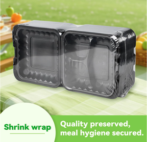 ถาดพลาสติกเกรดอาหาร ฝาพับโฟม กล่องบรรจุอาหารแบบใช้แล้วทิ้ง กล่องเบนโตะ เป็นมิตรกับสิ่งแวดล้อม ใช้กับไมโครเวฟได้ กล่องแบบฝาพับ - Product Image 5